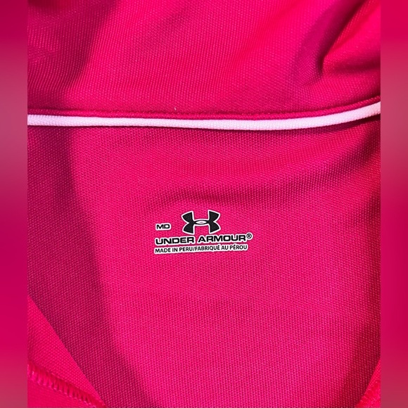 Under Armour Golf Zip Colorblock Polo Shirt
Pink and White, Size Medium, NWT - Picture 4 of 9